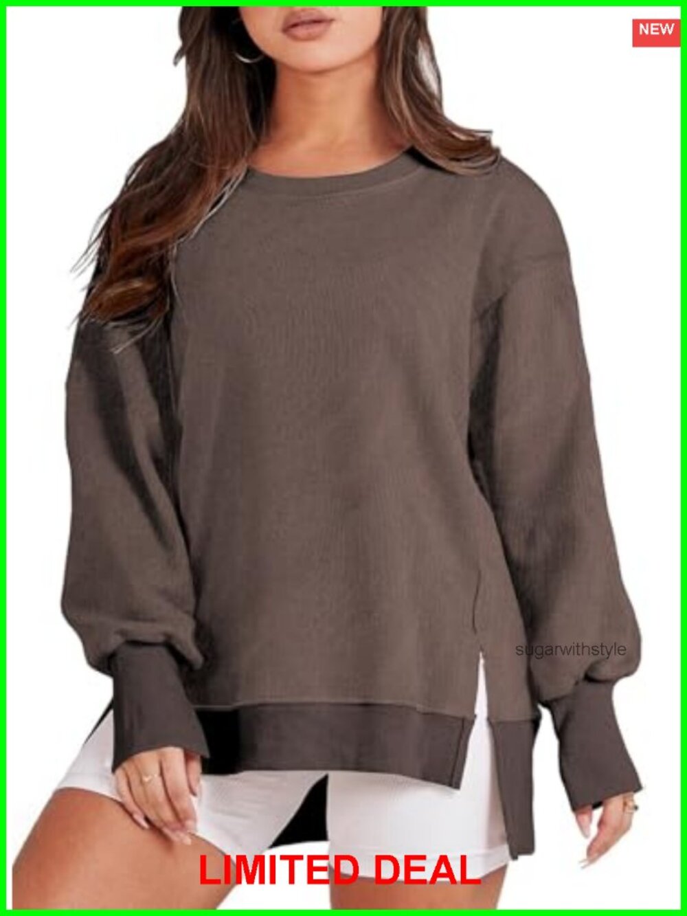 Plus Size Oversized Crew Neck Long Sleeve Sweatshirt Relaxed Fit Casual
